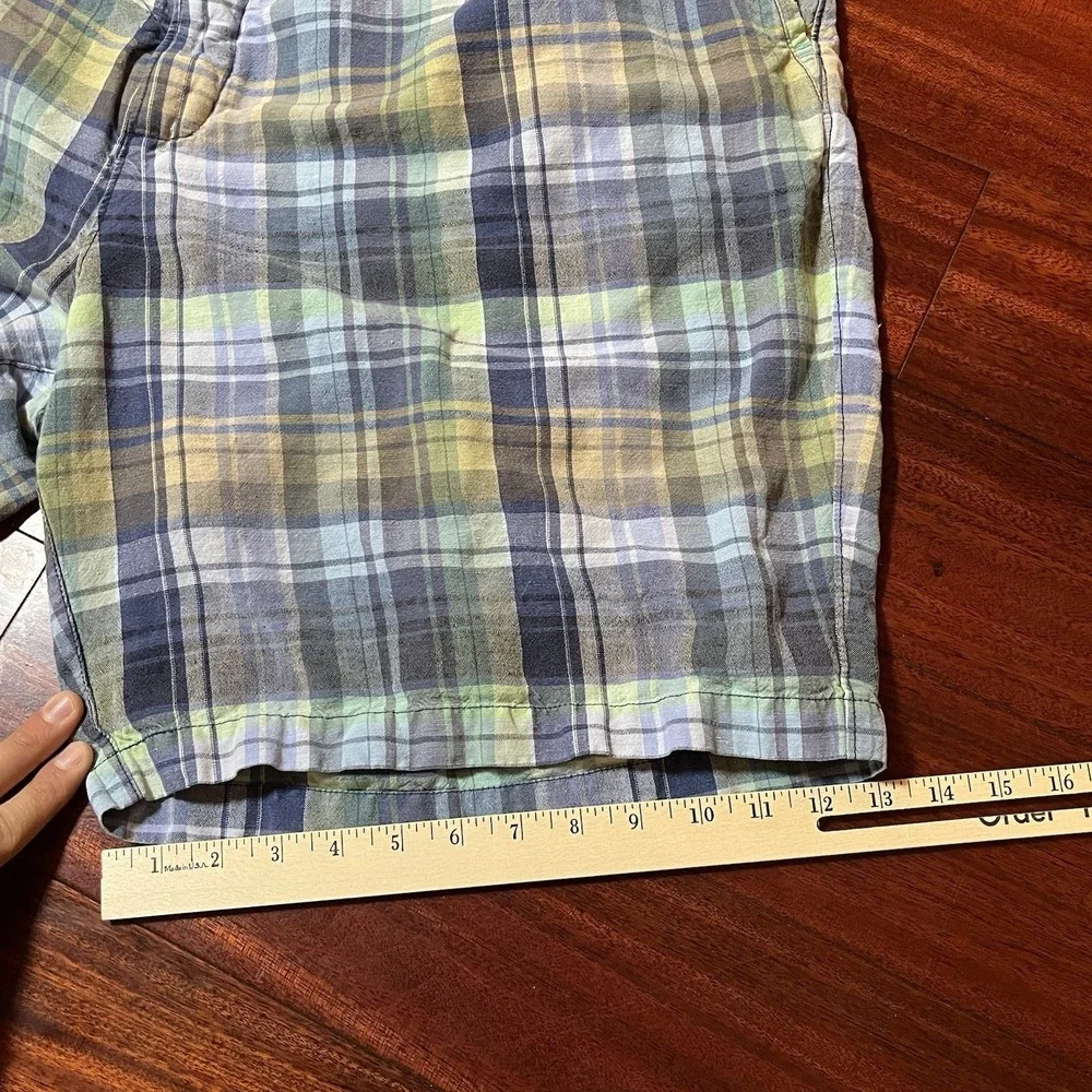 Tommy Bahama Shorts Mens 48 Colorblock Plaid Check Linen Tencell Blend Preppy - Picture 8 of 10